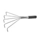 thumbnail image 1 of Rastrillo de mano para jardín, rastrillo de césped, 5 púas con mango ergonómico, rastrillo de acero inoxidable, escoba de hojas pequeña para aflojar l Longitud del mango 17 cm., 1 of 9