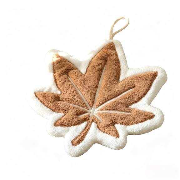 Cute Maple Leaves Cartoon Hand Towel,Ultra-Soft Coral Fleece Bathroom Towels,Hanging Hand Towel for Kitchen,Cute Decorative Pick & Ideal for Birthday,Christmas or Housewarming Gifts