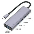thumbnail image 2 of USB-C Hub for OnePlus Nord 3/N30 5G/N300 5G - 5-in-1 Adapter TYPE-C PD Charger Port Splitter, 2 of 3