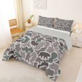 thumbnail image 2 of Manfei Safari Animal Print Full Size Comforter Sets,Vintage Camouflage Bedding Comforter Set,Gray Brown,Light Gray Reversible,3pcs,1 Comforter and 2 Pillowcases, 2 of 7