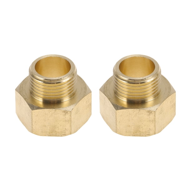 Conector de rosca hexagonal interna externa de latón único 3/8" macho x 1/2" hembra 13/16" 2 piezas