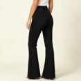 thumbnail image 3 of FGVCTG Womens Pull on Jeans，High Waisted Bell Bottom Skinny Flared Denim Pants ,Wide Leg Bootcut Pant with Pockets Black M, 3 of 4