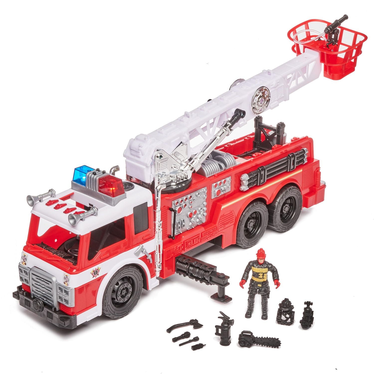 Kid Connection Fire Truck Play Set, 10 Pieces, Light & Sound