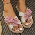 thumbnail image 4 of Dakaela Women's Summer Slippers Cross Band House Shoes Bow Beach Outdoor Indoor Walking Slides Sandal, 4 of 7