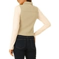 thumbnail image 3 of Chaleco sin mangas de mezclilla lavado para mujer INSPIRE CHIC con botones y bolsillos color beige S, 3 of 6