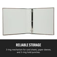 thumbnail image 2 of Bellagio-Italia 3-Ring Office Binder - Black - Leather - 250-Sheet Storage Capacity - File Storage for Presentations, Documents - Blank Index Plate on Spine for Custom Labeling -1 Pack, 2 of 7