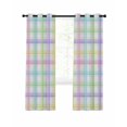 thumbnail image 7 of White Grid Blackout Curtains for Bedroom, Colorful Plaid Modern Geometric Pattern Thermal Insulated Kitchen Drapes with Grommets, Light Blocking Window Treatment, 2 Panels 42" x 84", 7 of 7