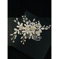 thumbnail image 2 of ZOSIME - METAL PETALS WITH CRYSTAL HAIR COMB IN SILVER, 2 of 3