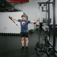 thumbnail image 6 of Titan Fitness Tall Wall Mounted Pulley Tower, 84.5" Plate Loaded Cable Machine, Rated 350 LB, Universal Standard & Olympic Plate Compatibility, 18 Height Settings, Space-Saving Functional Trainer, 6 of 6