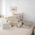 thumbnail image 6 of Manfei Happy Camping 7pcs Queen Bedding,Rustic Farmhouse Cabin Bedding Comforter Set Queen,Brown,Light Gray Reversible, 6 of 7