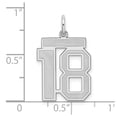 thumbnail image 3 of Auriga 925 Sterling Silver/Rhodium-plated Satin Number 18 Charm for Women (L-22mm, W-18mm), 3 of 6