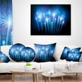 thumbnail image 4 of Designart Blue Fireworks at Night Sky - Skyline Photography Throw Pillow - 16x16, 4 of 5