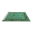 thumbnail image 2 of Ahgly Company Machine Washable Indoor Square Oriental Turquoise Blue Industrial Area Rugs, 3' Square, 2 of 4