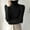 003 Black, variant on Women's Ribbed Turtleneck Sweater Long Sleeve Knitted Solid Basic Great Stretchy Slim Fit Tops