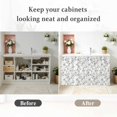 thumbnail image 6 of Grey Spring Floral Cabinet Curtains 35"W x 35"L, Elegant Watercolor Summer Botanical Sink Skirt for Bathroom Vanity Kitchen Self Adhesive, Dust-Proof Privacy Curtain for Shelves Closet Laundry Pantry, 6 of 9