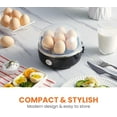 thumbnail image 5 of Elite Gourmet EGC115B Easy Egg Cooker Electric 7-Egg Capacity, Soft, Medium, Hard-Boiled Egg Cooker with Auto Shut-Off, Measuring Cup Included, BPA Free, Classic Black, 5 of 6