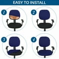 thumbnail image 6 of AUQ Stretch Fabric 2 Piece Polyester and Spandex Computer Chair Seat Slipcovers,Blue, 6 of 7