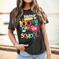 thumbnail image 2 of DHFJKG 100 Day Of School Shirt For Women Graphic Tees Short Sleeve Happy 100Th Day Of School T Shirt Casual Crew Neck Soft Tops, 2 of 5