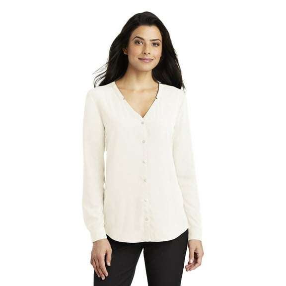 Port Authority® Ladies Long Sleeve Button-Front Blouse. LW700