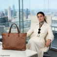 thumbnail image 3 of CHAQLIN Top Handle Tote Bag with with Zipper Lightweight, Faux Leather Texture Inner Zipper Pocket Tote Top Handle Bag for Travel Daily Use, 3 of 6