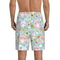 thumbnail image 3 of Kdxio Love You Rabbit Print Mens Sleep Shorts Bottoms Soft Comfy Pajama Wear Pants with Drawstring Pockets, 3 of 7