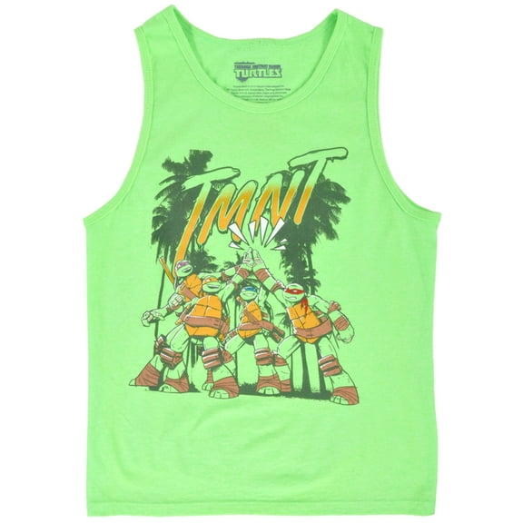 Teenage Mutant Ninja Turtles Boys Neon Green Tank Top Sleeveless Shirt Large