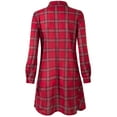 thumbnail image 3 of Doublju Women's Roll up Tab Sleeve Loose Fit Flared Plaid Shirts Dress With Plus Size, 3 of 4