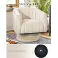 thumbnail image 3 of TUAREX Swivel Accent Chair with Armrest, Mid Century 360 Degree Swivel Barrel Chair, Overstuffed Tufted Velvet, for Living Room Bedroom, Beige, 3 of 5