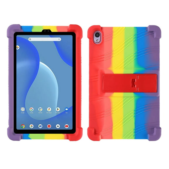 ELEHOLD Kids Shockproof Case For Walmart Onn 12.1 Inch Tablet Pro 2024 Soft TPU Skin-Friendly Protective Cover, with Kickstand, Gifts for Children, Rainbow