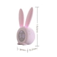 thumbnail image 4 of Reloj despertador digital para niños, lindo conejo, luz nocturna para dormitorio infantil, reloj despertador multifuncional, 4 of 5
