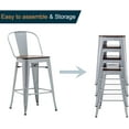 thumbnail image 5 of Andeworld Swivel Metal Bar Stools with Backs Counter Stools Set of 4 Counter Height Stools High Back Bar Chairs 30 Inches Bar Stools Farmhouse Silver, 5 of 9