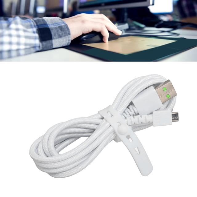 Mouse Charger Cord, Micro USB High Speed Plug and Play 5.9ft Long Mouse Charging Cable for Replacement Black,White,Pink