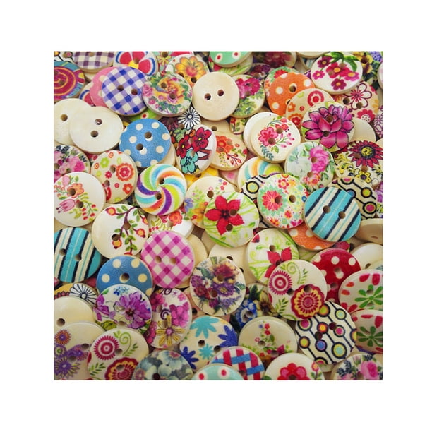 Bearachild Paquete de 50 botones de estilo natural bordado agujeros accesorios de ropa botones de vástago suministros de costura sujetador Artesanía Bearachild HA062787-00