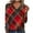Red, variant on ShiShine Womens Fall Long Sleeve Tops Flowy Printed V Neck Shirts Loose Casual Blouses with Decor Button
