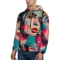 thumbnail image 3 of Wukai Vibrant Street Art Portrait Print Men Hoodies Fleece Sweatshirts Long Sleeve Sweaters Pullover Fall Outfits Winter Clothes-3X-Large, 3 of 7