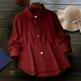 thumbnail image 4 of Camisa Informal de Moda para Mujer, con Botones, Cuello , Blusas Holgadas y Regulares, Blusas de Otoño Rojo XL, 4 of 7