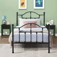thumbnail image 3 of 3 Piece Bedroom Sets Twin Size Black Metal Bed Frame and 2 Black Nightstands, 3 of 8
