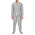 thumbnail image 3 of Picia Airplane Pattern Men’s Long-Sleeve Sleepwear Set - Soft 2-Piece Loungewear with Pockets, Comfy PJs for Relaxing Nights-XX-Large, 3 of 7