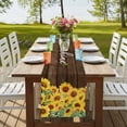 thumbnail image 4 of Table Runners 70 Inches Long Dress Scarves, Sunflowers Farmhouse Coffee/Dining/Kitchen Table Decor, Holiday Table Runner, Wooden Yellow Summer Botanical Elegant Pastoral 13x70 Inch, 4 of 9