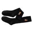 thumbnail image 2 of Medias lindas para niñas Medias largas hasta la rodilla con patrón de oso para niños para otoño e invierno vistiendo de negro S 12‑15 cm para 1‑3 años, 2 of 5