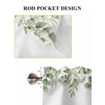 thumbnail image 6 of Light Green Eucalyptus Leaves Bathroom Window Curtain, Watercolor Spring Summer Botanical Light Filtering Coffee Kitchen Curtains, Bedroom Living Room Curtains 2 Panel 84"x45", 6 of 6