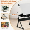 thumbnail image 6 of ZENSTYLE Drafting Table Wooden Drawing Desk Craft Station Artist W/ Stool and Charging Station White, 6 of 10