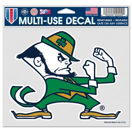Caseys 3208543499 5 x 6 in. Notre Dame Fighting Irish Decal - Multi Use Color Leprechaun Design
