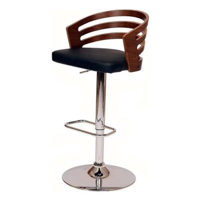 Armen Living Adele Tabouret de Bar Pivotant Moderne en Similicuir Noir