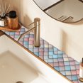 thumbnail image 2 of Yayeee Faucet Mat for Kitchen Sink 30" Diatomite Long Splash Guard Pad, Red Art Pattern, 2 of 7