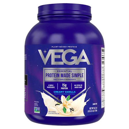 Vega Protein Made Simple Plant Based Protein Powder, Vanilla, 70 Servings (64.1oz)