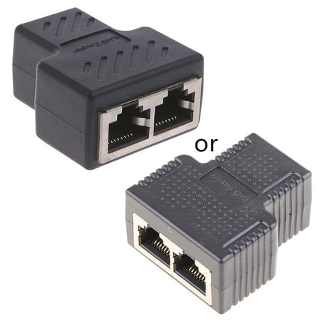 Ethernet Splitter Rj45 Cable Coupler 1 to 2 Female Adapter High Speed Internet Lan Network Connector 2 Ports