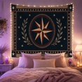 thumbnail image 2 of Compass Rose with Laurel Branches, Nostalgic Rustic Style for Americana Decor Lovers, Americana Wall Decor, Fourth of July Gift, Tapestry Wall Hanging for Bedroom and Living Room, 2 of 7