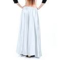 thumbnail image 3 of Satin Flowy Maxi Skirts Womens Silk Ruffle Flare Long Skirts Belly Dance Princess Party Outfits White, Free Size, 3 of 4