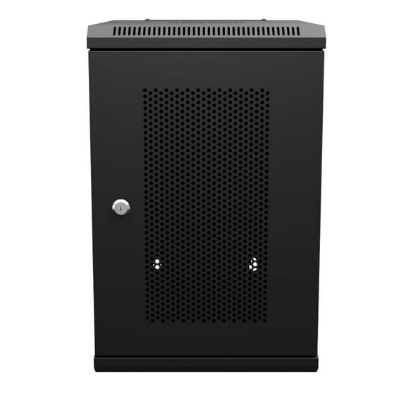 NavePoint 15.75 in Wall Mount Network Cabinet, 9U, Perforated, Black